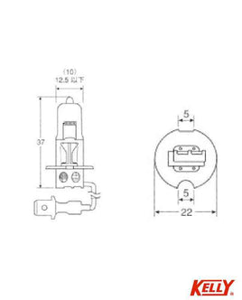 ハロゲンバルブ 24V 55W H3 クリア フォグランプ ヘッドライト KELLY 品番05533630