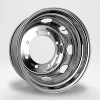 スチールメッキホイール 19.5×6.75 8穴 オフセット147 新ISO フロント用  DOT-X 大型 低床 4軸