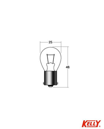 【 S25 BA15S 】シングル球 10個入 24V 25W クリア（純正色） ウィンカー バックランプ等 交換用電球 KELLY 品番10002000