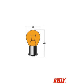 【 S25 BA15S 】シングル球 10個入 24V 25W アンバー ウィンカー ランプ 交換用電球 KELLY 品番10002100