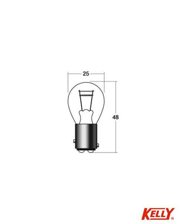 【 S25 BAY15D 】ダブル球 10個入 24V 21W/5W クリア(純正色) ストップ・テールランプ 交換用電球 KELLY 品番11012000