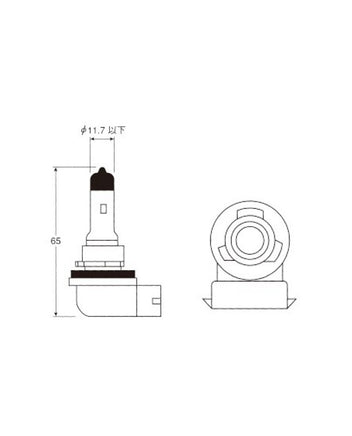 H11　24Vトラック用ヘッドライトバルブ　クリア